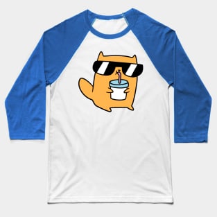 Cool Cat Drinking a Shake Baseball T-Shirt